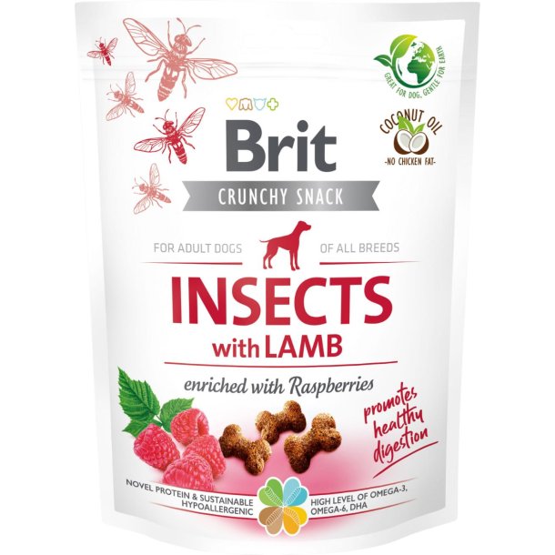 BRIT - KNASENDE SNACK MED INSEKTER &amp; LAM - 200G