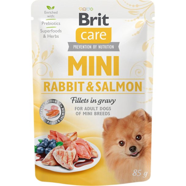 BRIT CARE MINISNACKS I SOVS MED KANIN OG LAKS - 85gr.