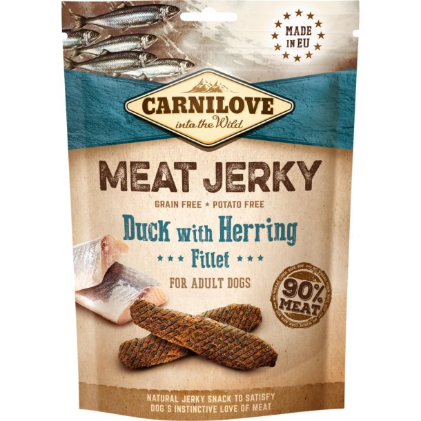 MEAT JERKY MED AND OG SILD FRA CARNILOVE - 100 GRAM