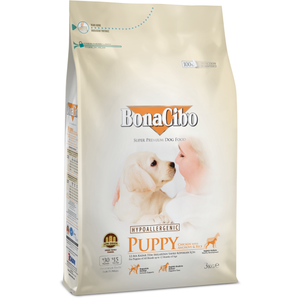 BONACIBO HVALPEFODER - KYLLING OG RIS MED ANSJOSER
